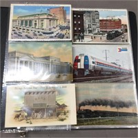 Train Station & Train Related Postcard Binder