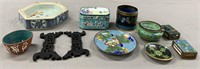 Asian Decor Grouping: Cloisonne, Porcelain & More