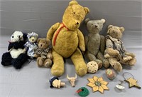 Stuffed Bears 2 Vintage Jointed