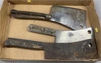 Old Kitchen Cleavers Lot of 3