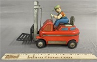 Tin Toy Fork Lift Driver Toy Japan