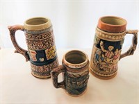 Lot of 3 Mugs (appr - 7-3/4" and 4-1/2")