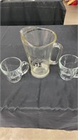 Olympia beer pitcher and 2 Kahlua mugs