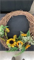 Wreath with sunflowers 30 inches tall