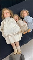 Lot of three vintage dolls