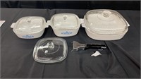 Corning ware lot w/ extra lid and handle!