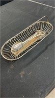 Silver plated basket with tongs