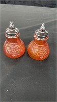Imperial carnival glass salt and pepper shakers