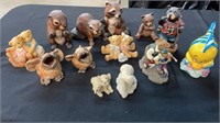Lot of decor animals with basket