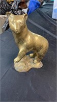 Brass bear statue
