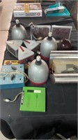 Mixed lot of vintage photo lights and supplies