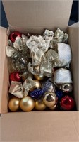 Christmas bulbs and bows