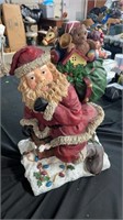 2ft tall Santa going down the chimney statue