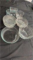 Lot of kitchen glass ware bowls and more