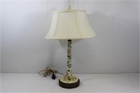 Vintage Ceramic Floral Candlestick Lamp