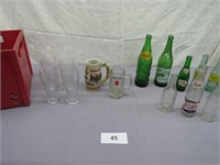 Pop bottles, beer glasses