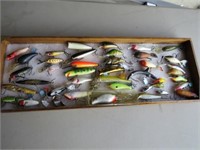 COLLECTION OF (42) LURES INCLUDING POES, RAPALA