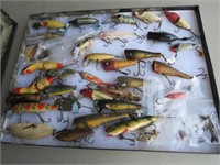 MISC LURES HEDDON & MOTHER OF PEARL IN WOOD CASE