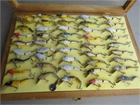 (45) L & S MINNOW LURES IN WOOD CASE