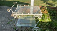 Glass Top Metal Tea Cart 19” x 31” 33”
