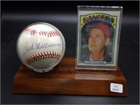 Ted Williams 1972 Card and Signed Ball