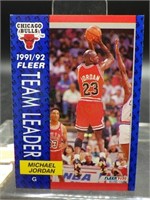 1991-92 Fleer Michael Jordan Team Leader Card
