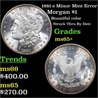 1881-s Minor Mint Error Morgan Dollar $1 Grades GE