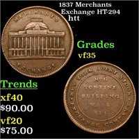 1837 Merchants Exchange HT-294 Hard Times Token 1c
