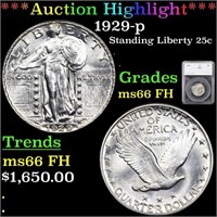 ***Auction Highlight*** 1929-p Standing Liberty Qu