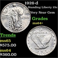 1926-d Standing Liberty Quarter 25c Grades Choice+