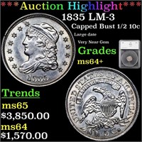 ***Auction Highlight*** 1835 LM-3 Capped Bust Half