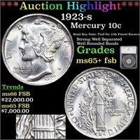 ***Auction Highlight*** 1923-s Mercury Dime 10c Gr