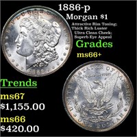 1886-p Morgan Dollar $1 Grades GEM++ Unc