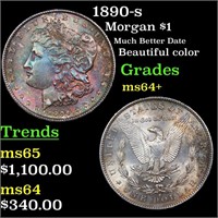 1890-s Morgan Dollar $1 Grades Choice+ Unc