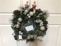Christmas Wreath w/Wooden Decor & Frame