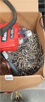 Box of screws, drill bits, misc