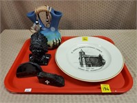 Coal Carved Items, Pottery, JFK, St. Joseph plate