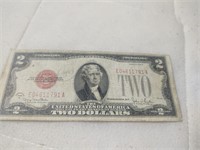 1928 Red Seal $2 Dollar Bill