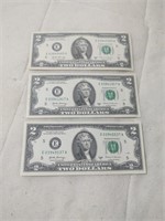 3 - 2017 $2 Dollar Bills