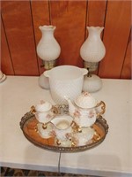 Tea Set and Milk Glass