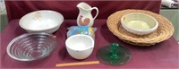 Whicker Basket, Ceramic Bowl and More