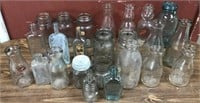 Assorted Vintage Bottles, Milk, Ball, Medicine