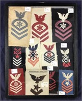 Display Case With Assorted Military Rank