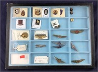 Display Case With Assortment Of Military