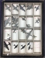 Display Case With Variety Of WWII Model Aircraft