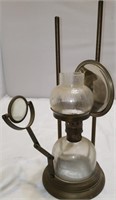 Early Unique Medical/Scintific Magnifying Oil Lamp