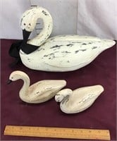 Three Wooden Swans