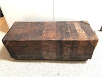 "M. Cherry" 1800's Leather Stage Coach Trunk