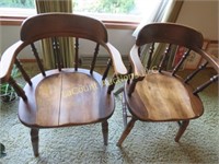 pair antique wood chairs