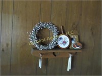 wood shelf wreath large framed print decor